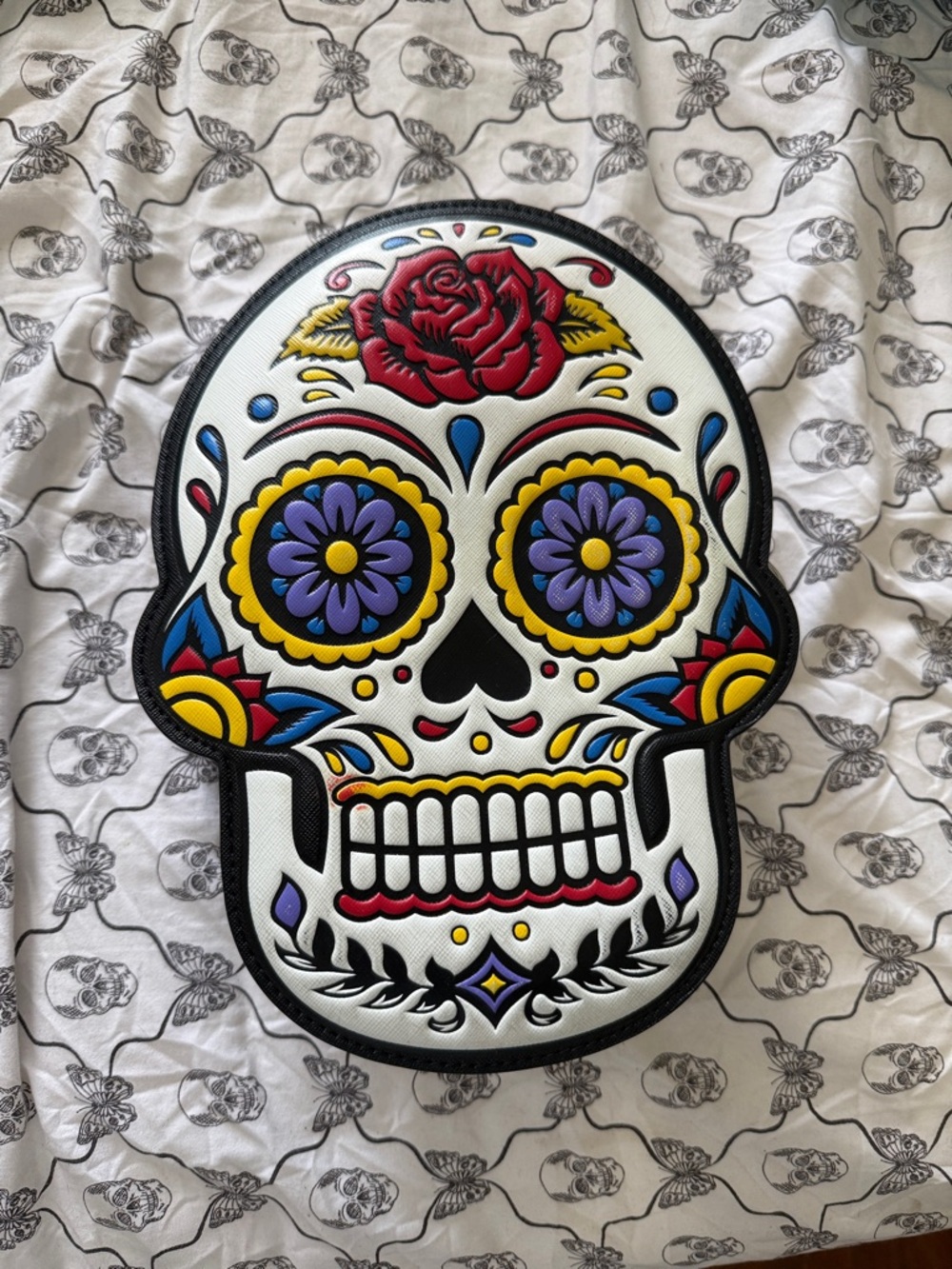 Decorative Sugar Skull Crossbody Bag